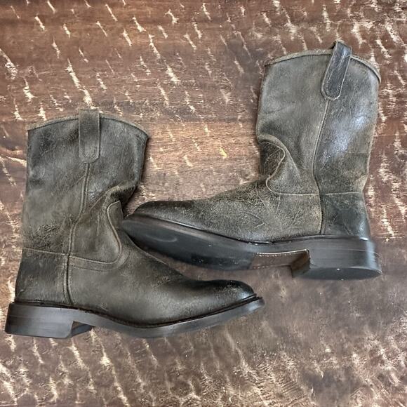 Allen Edmonds Dallas Roper Boots Mens 9 D Husk Brown Leather (444N) NWOT - Picture 6 of 9